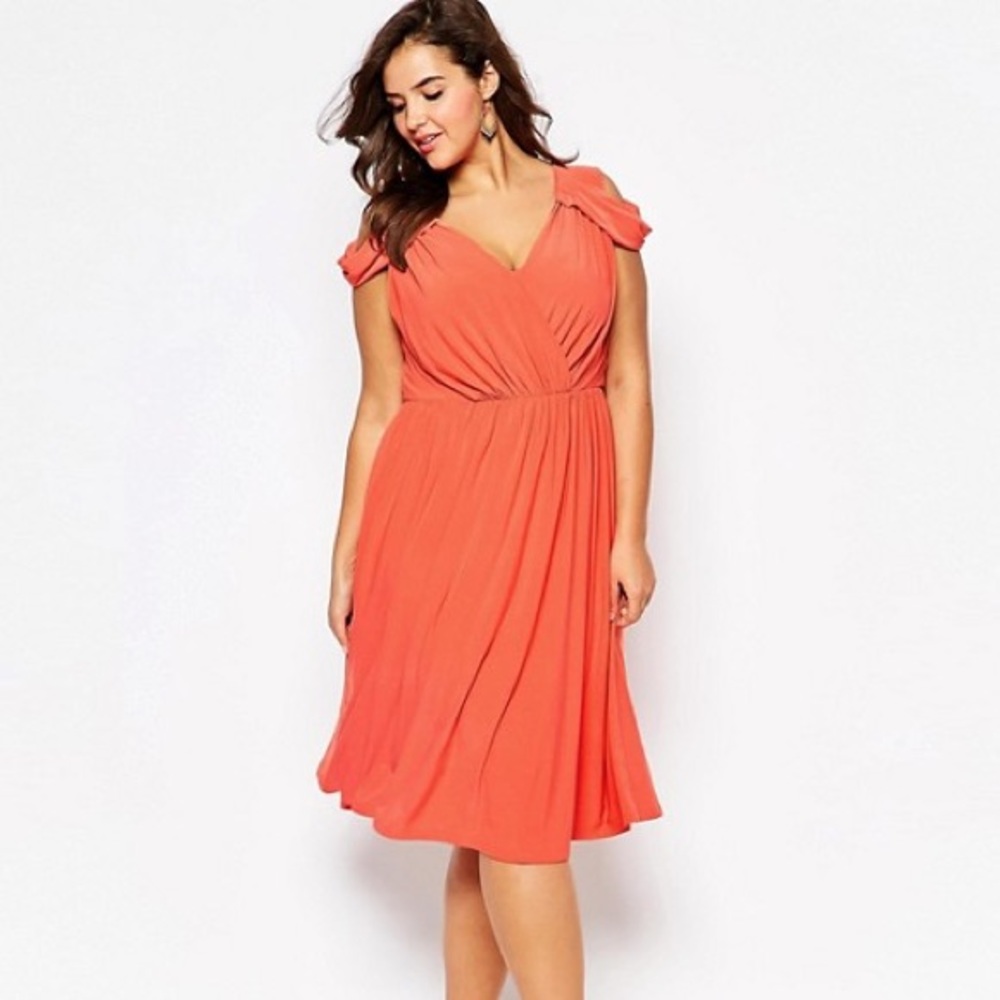 Asos Curve wrap front midi dress